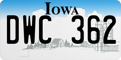 IA license plate DWC362