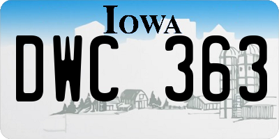 IA license plate DWC363