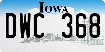 IA license plate DWC368