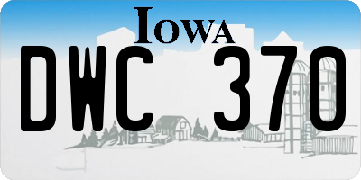 IA license plate DWC370