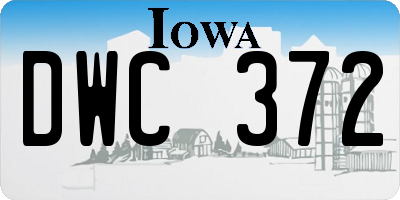 IA license plate DWC372