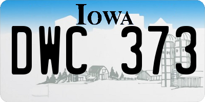 IA license plate DWC373