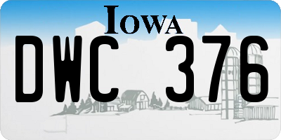 IA license plate DWC376