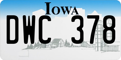 IA license plate DWC378