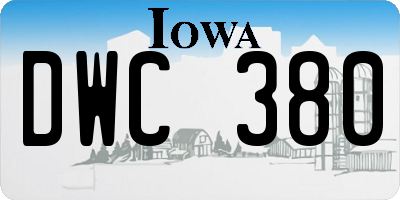 IA license plate DWC380