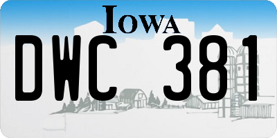 IA license plate DWC381