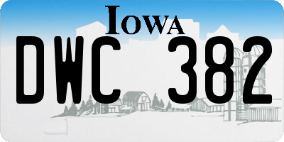 IA license plate DWC382