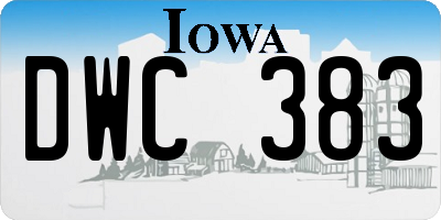 IA license plate DWC383