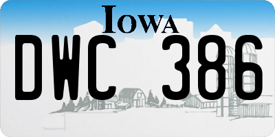 IA license plate DWC386