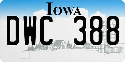 IA license plate DWC388