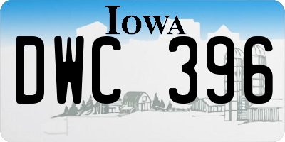 IA license plate DWC396