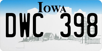 IA license plate DWC398