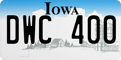 IA license plate DWC400