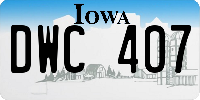 IA license plate DWC407