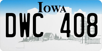 IA license plate DWC408