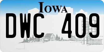 IA license plate DWC409