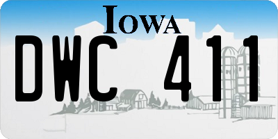 IA license plate DWC411