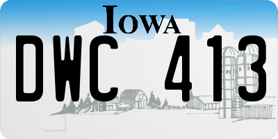 IA license plate DWC413