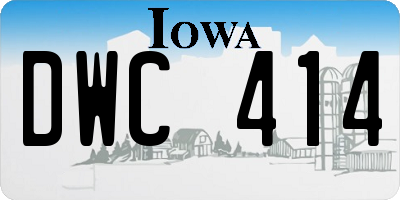 IA license plate DWC414