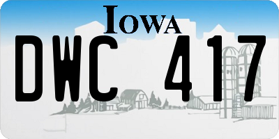 IA license plate DWC417