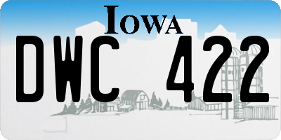 IA license plate DWC422
