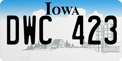 IA license plate DWC423