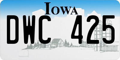 IA license plate DWC425