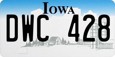 IA license plate DWC428