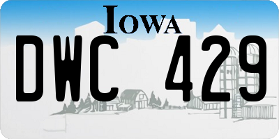 IA license plate DWC429