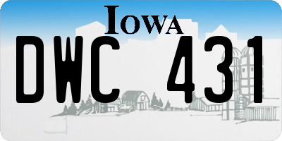 IA license plate DWC431