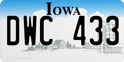 IA license plate DWC433