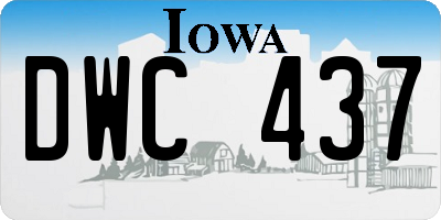 IA license plate DWC437