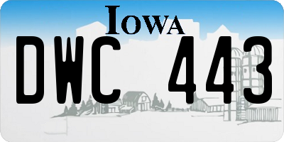 IA license plate DWC443