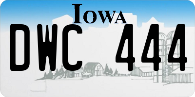 IA license plate DWC444