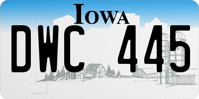IA license plate DWC445