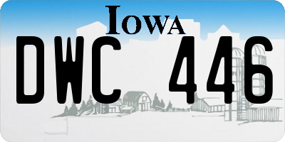 IA license plate DWC446