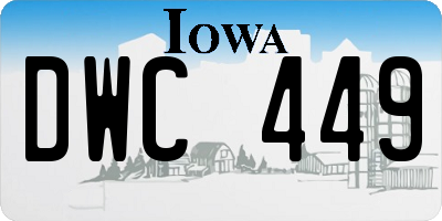 IA license plate DWC449