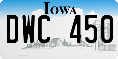 IA license plate DWC450