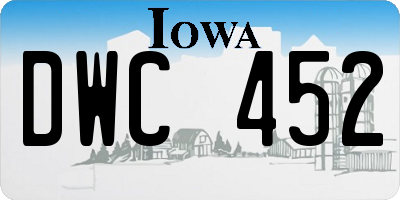 IA license plate DWC452