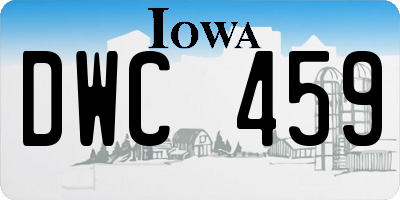 IA license plate DWC459