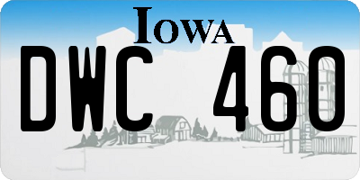 IA license plate DWC460