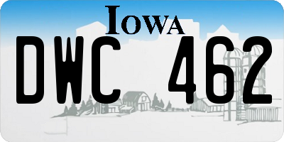 IA license plate DWC462