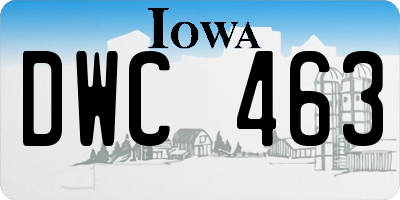 IA license plate DWC463