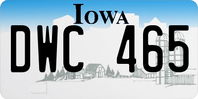 IA license plate DWC465