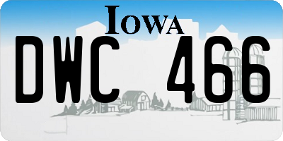 IA license plate DWC466