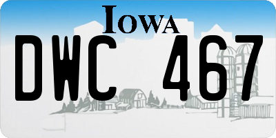 IA license plate DWC467