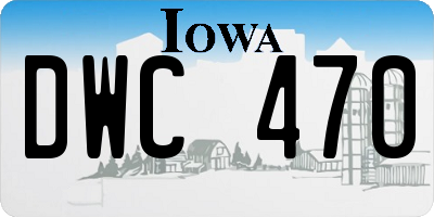 IA license plate DWC470
