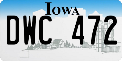 IA license plate DWC472