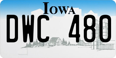 IA license plate DWC480