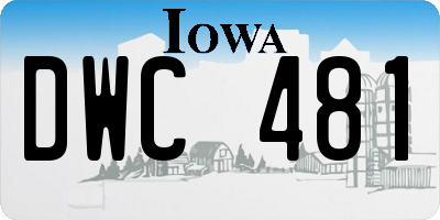 IA license plate DWC481